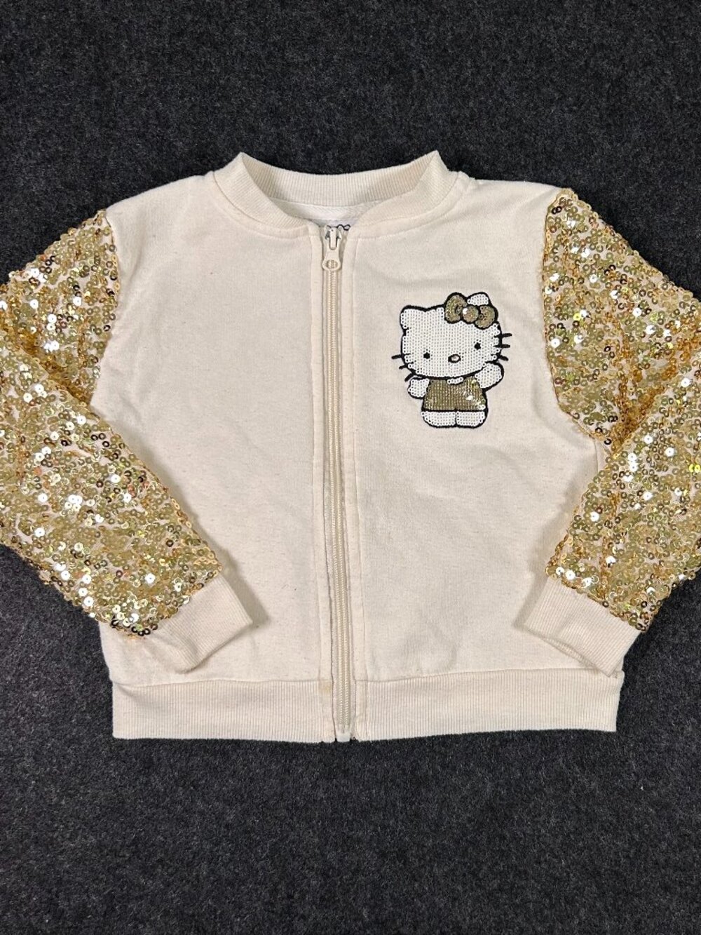 Sonrio Hello Kitty Gold Sequin Jacket Girls 4T Long Sleeve